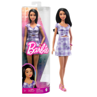 Barbie Fashionistas lelle ar violetu rakstu kleitu HPF75